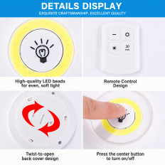 Wireless COB LED Touch Light with Remote Control Light for Bedroom, Wardrobe and Cabinet 6