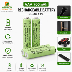 AAA Rechargeable Battery 700mAh 1.2V Ni-Cd High Capacity - 2 Pieces (No Battery Charger Included) 1